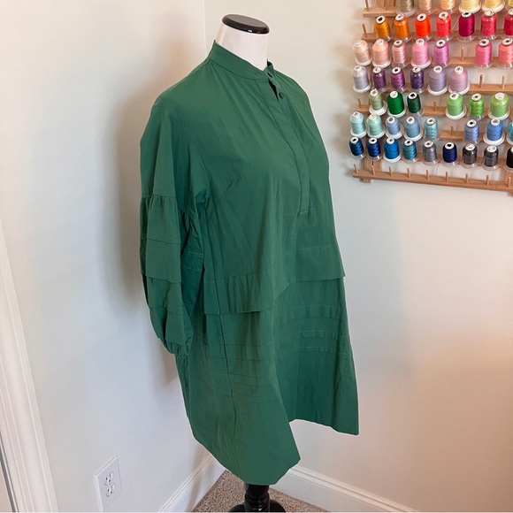 Tuckernuck Pomander Place Palm Green Cotton Tiered Dress - Picture 2 of 6